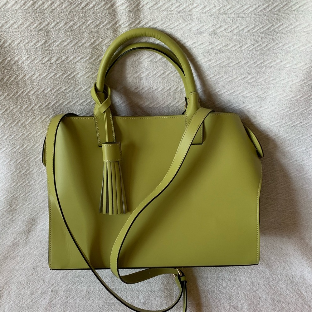 Vittoria Napoli Lime Green Leather Cross Body Bag